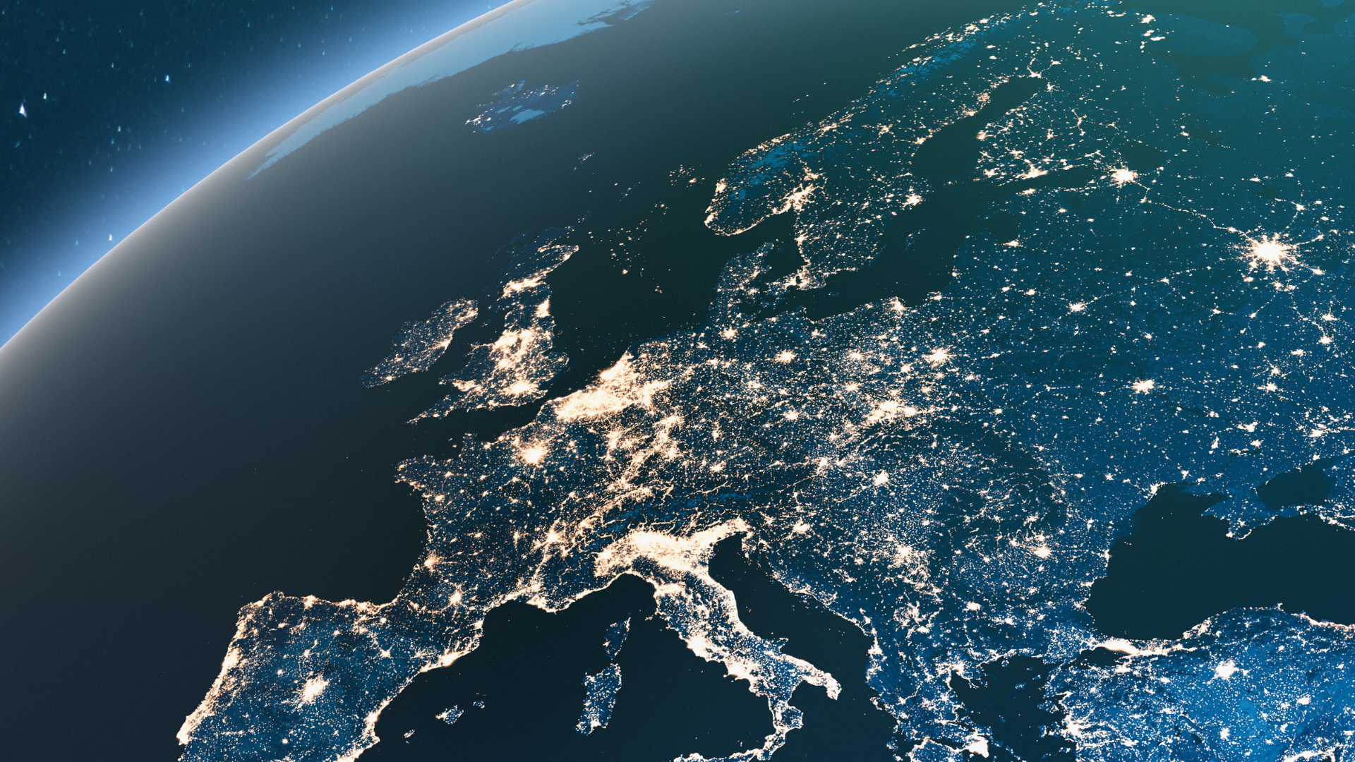 World Globe Electricity Europe.Background Image 1920X1080