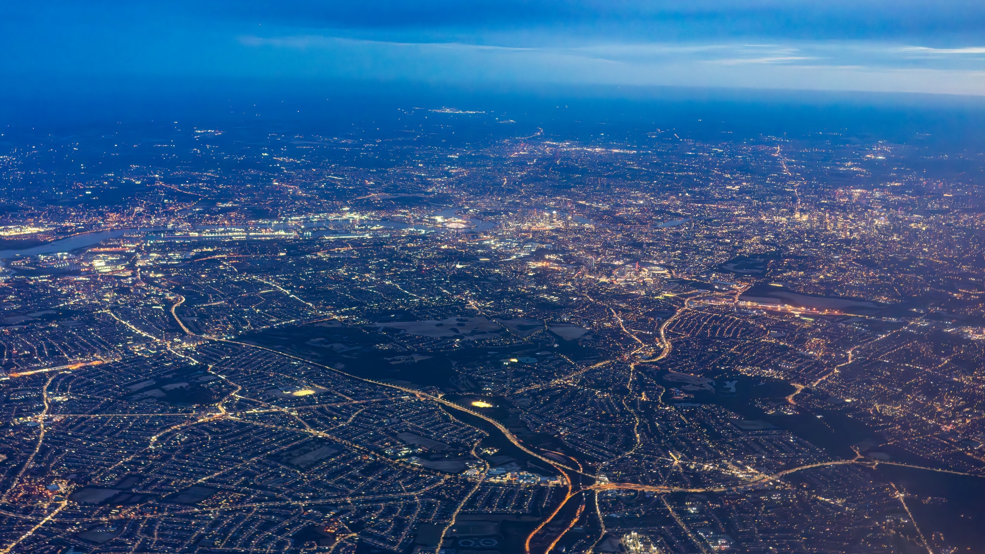 Electricity City Night.Background Image 1920X1080
